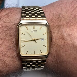 Citizen vintage gold tone watch, 6010-S23314, parts or restore, missing crown